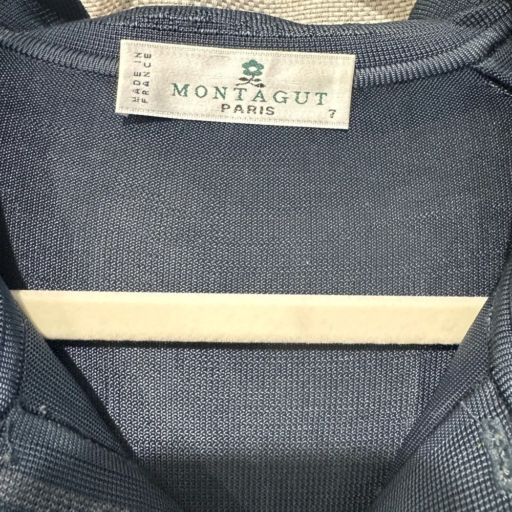 Montagut Paris Navy Polo Shirt Size 7 Mens Luxury Tennis Pocket